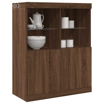 vidaXL barna tölgy színű szerelt fa tálalószekrény 81x37x100 cm