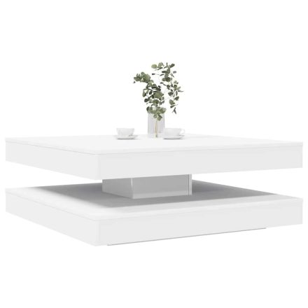 vidaXL fehér dohányzóasztal 360 fokban forgatható 90x90x34,5 cm