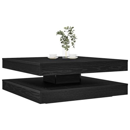 vidaXL fekete dohányzóasztal 360 fokban forgatható 90x90x34,5 cm