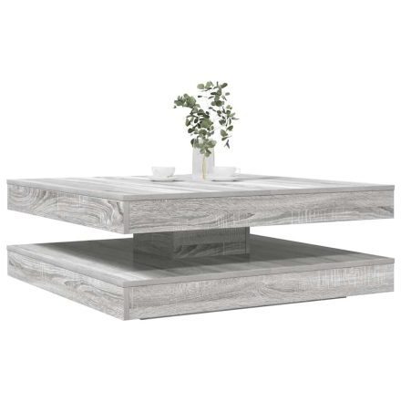 vidaXL szürke sonoma dohányzóasztal 360 fokban forgatható 90x90x34,5cm