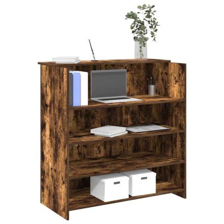 vidaXL recepciós pult füstös tölgy 100x50x103,5 cm szerelt fa