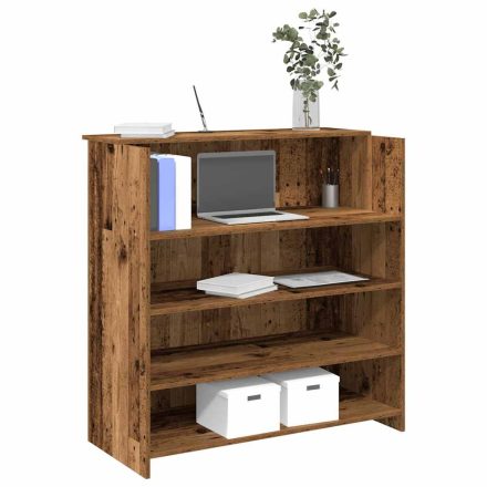 vidaXL recepciós pult antik fa 100x50x103,5 cm szerelt fa
