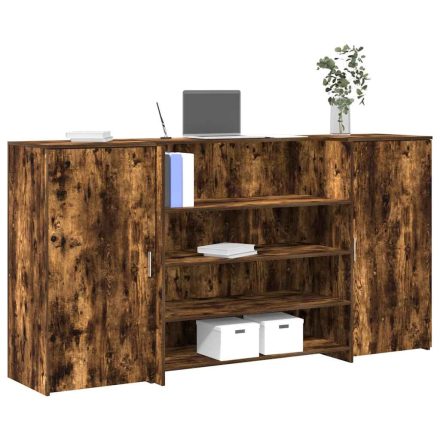 vidaXL recepciós pult füstös tölgy 200x50x103,5 cm szerelt fa