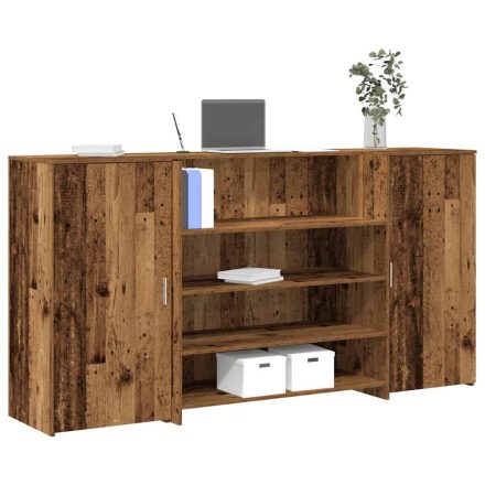 vidaXL recepciós pult antik fa 200x50x103,5 cm szerelt fa