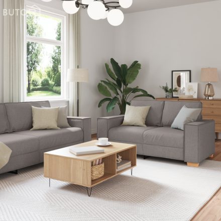 vidaXL 3 darabos kanapé szett párnákkal, taupe szövet