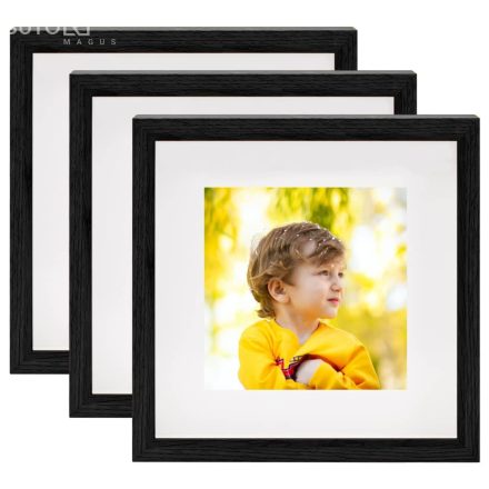 vidaXL 3 db fekete 3D-s fényképkeret 13 x 13 cm-es képhez 23 x 23 cm