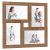 vidaXL világosbarna MDF fényképkeretszett 4 db 10 x 15 cm-es képhez
