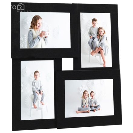 vidaXL fekete MDF fényképkeretszett 4 db 10 x 15 cm-es képhez