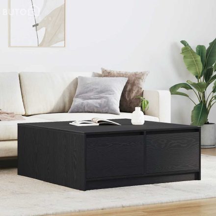 vidaXL fekete tölgyfa dohányzóasztal fiókokkal 100x100x40 cm