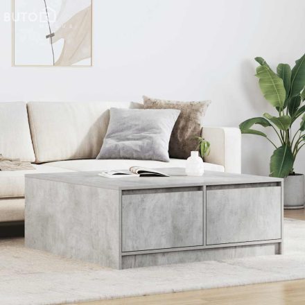 vidaXL betonszürke dohányzóasztal fiókokkal 100x100x40 cm