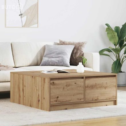vidaXL kézműves tölgy dohányzóasztal fiókokkal 100x100x40 cm