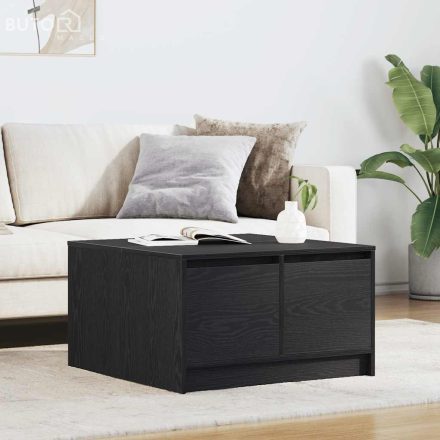 vidaXL fekete tölgyfa dohányzóasztal fiókokkal 70,5x70x40 cm