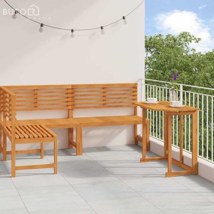 vidaXL 3 darabos Kert Bistro Szett Tömör Akácfából