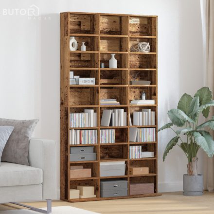vidaXL CD Szekrény - Régi Fa - 101x23x177.5 cm - Mérnöki Fa