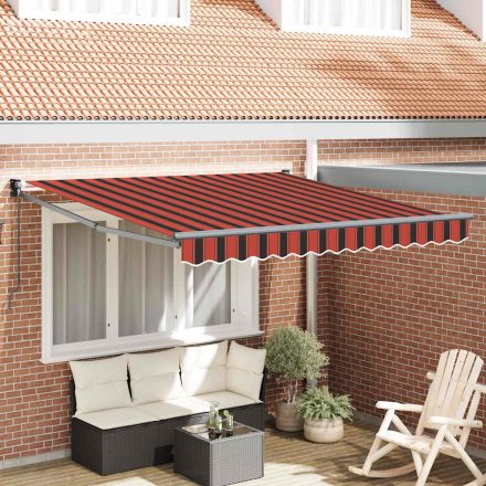 vidaXL Behúzható napellenző Striped Barna 300 x 250 cm Poliészter, Fém