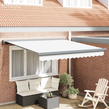 vidaXL Behúzható napellenző Fehér 300 x 250 cm Szövet, Fém