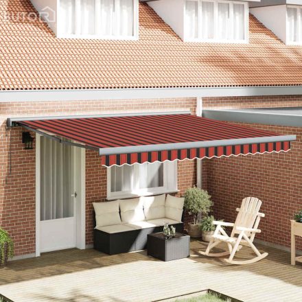 vidaXL Behúzható napellenző narancssárga és barna 350 x 250 cm szövet