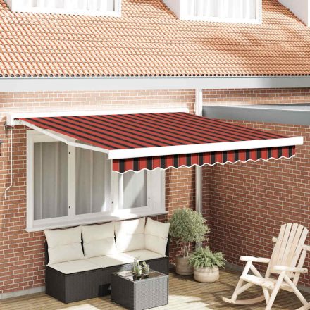 vidaXL Behúzható napellenző narancssárga és barna 350 x 250 cm