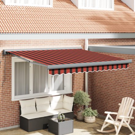 vidaXL Behúzható napellenző narancssárga és barna 350 x 250 cm