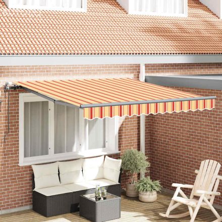 vidaXL Behúzható napellenző sárga és narancssárga 350 x 250 cm szövet