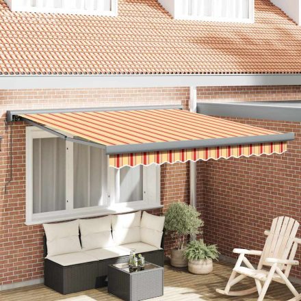 vidaXL Behúzható napellenző sárga és narancssárga 350 x 250 cm