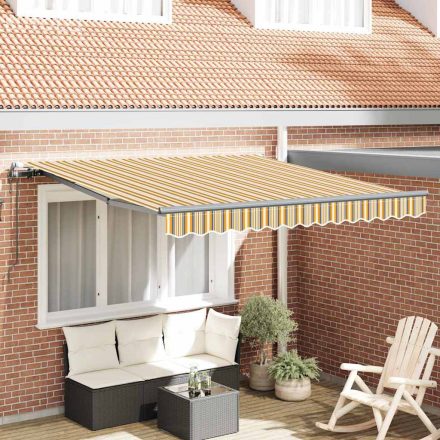 vidaXL Behúzható napellenző Sokszínű 350 x 250 cm szövet