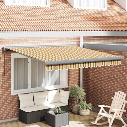 vidaXL Behúzható napellenző Sokszínű 350 x 250 cm Szövet, Fém