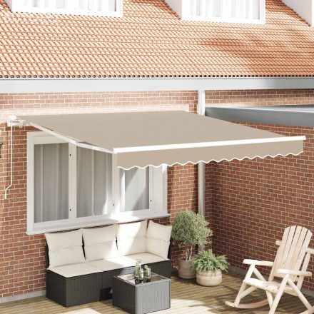 vidaXL Behúzható napellenző Bézs 350 x 250 cm szövet