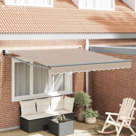 vidaXL Behúzható napellenző Bézs 350 x 250 cm szövet