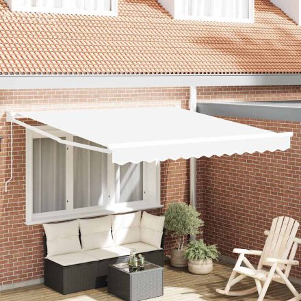 vidaXL Behúzható napellenző Fehér 350 x 250 cm szövet