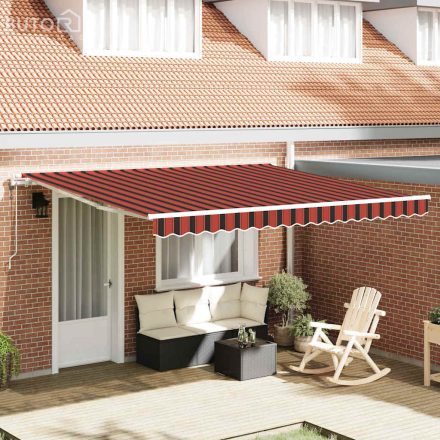 vidaXL Behúzható napellenző 400 × 300 cm narancssárga és barna