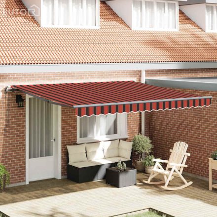 vidaXL Behúzható napellenző narancssárga és barna 400 × 300 cm szövet