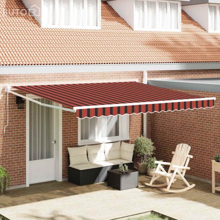 vidaXL Behúzható napellenző narancssárga és barna 400 × 300 cm