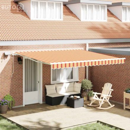 vidaXL Behúzható napellenző with 400 × 300 cm sárga és narancssárga