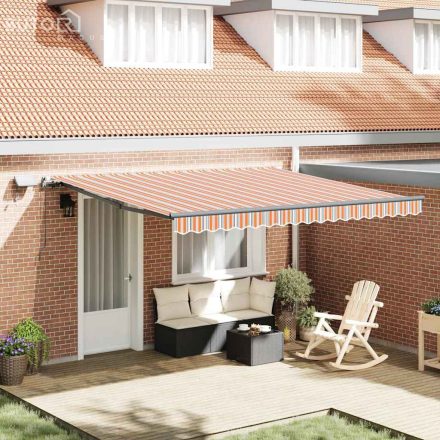 vidaXL Behúzható napellenző Sokszínű 400 × 300 cm szövet