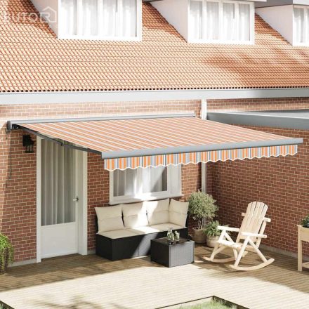 vidaXL Behúzható napellenző Sokszínű 400 × 300 cm Szövet, Fém