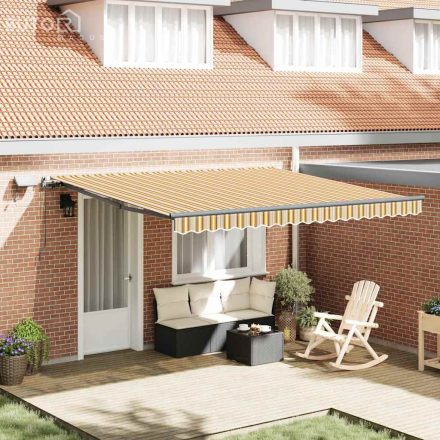 vidaXL Behúzható napellenző Sokszínű 400 × 300 cm szövet