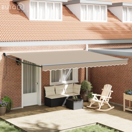 vidaXL Automatikus Behúzható Napellenző Bézs 450x300 cm