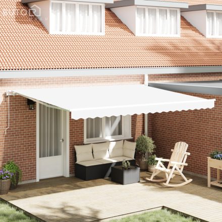 vidaXL Automatikus Behúzható Napellenző Fehér 450x300 cm