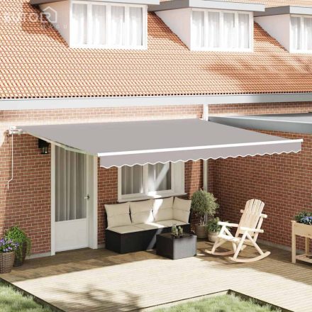 vidaXL Behúzható napellenző Világosszürke 450 × 300 cm Világosszürke