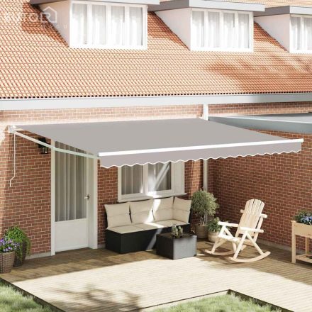 vidaXL Automatikus Retractable Napernyő Világosszürke 450x300 cm