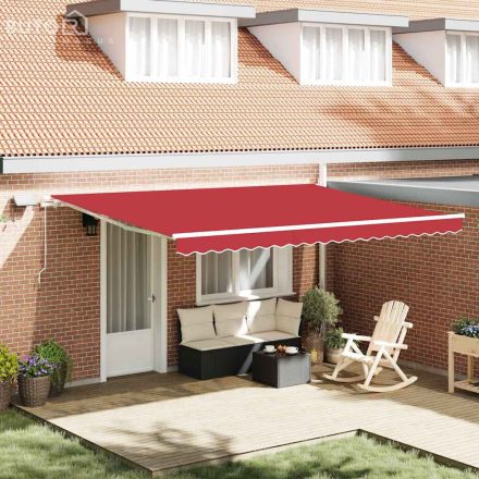 vidaXL Manuális napellenző Piros with Piros 450 × 300 cm Piros
