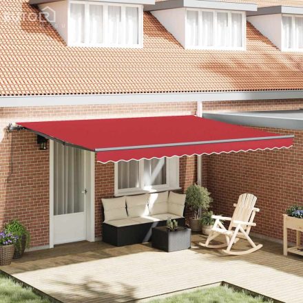 vidaXL Automatikus Kihúzható Napellenző Piros 450x300 cm