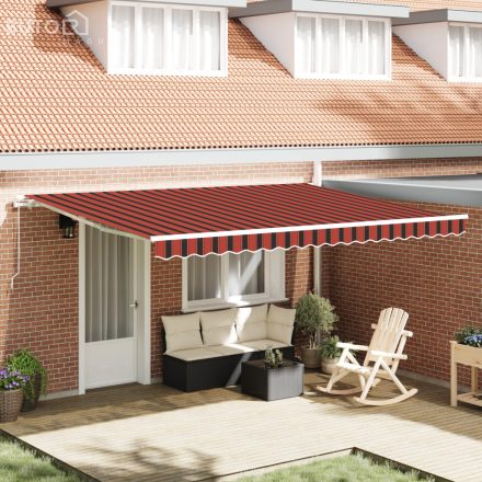 vidaXL Kézi Behúzható Napellenző Narancssárga és Barna 450x350 cm