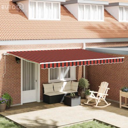 vidaXL Behúzható napellenző Narancs és barna 450 × 350 cm