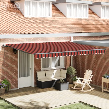 vidaXL Automatikus Behúzható Napellenző Narancs és Barna 450x350 cm