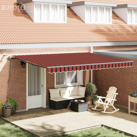 vidaXL Automatikus Behúzható Napellenző LED-del Narancs és Barna 450x350 cm