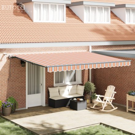 vidaXL automatikus behúzható napellenző LED színes csíkkal 450x350 cm