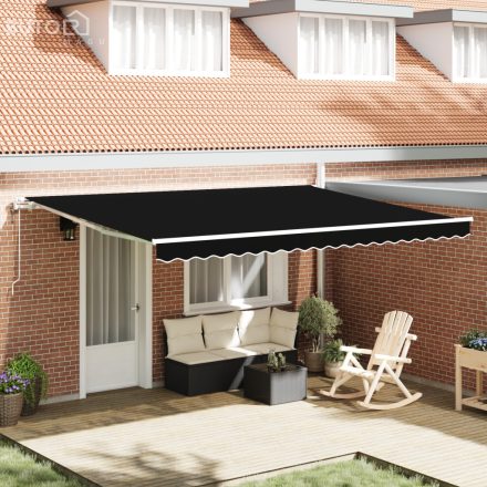 vidaXL Napellenző Fekete 450 × 350 cm Fekete