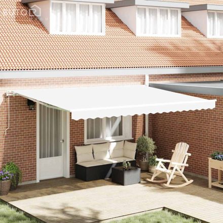 vidaXL Behúzható napellenző 450 × 350 cm Fehér